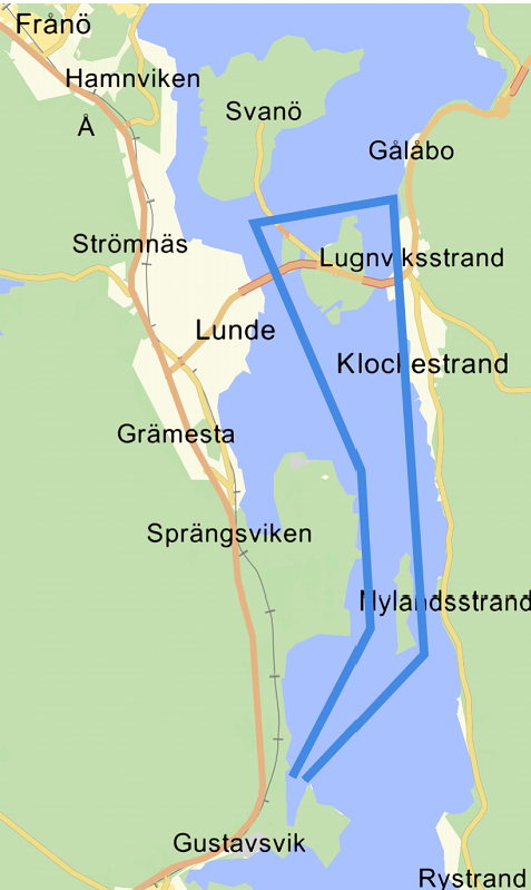 Map with the tour outlined